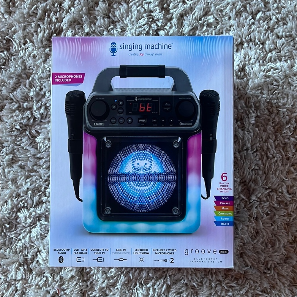 Groove Mini Karaoke System - Black and Blue